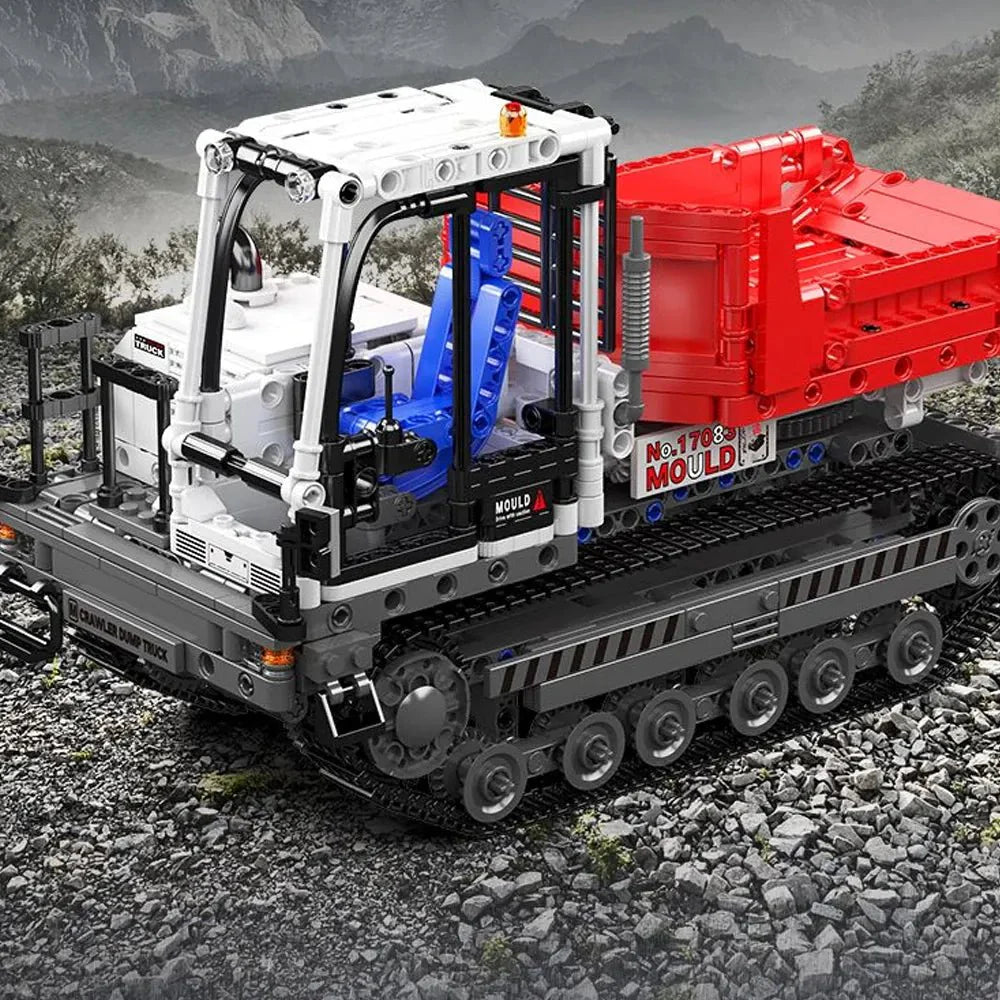 Brick MOC Tracked Dumper Hauler | 1105pcs - Brick Car Merchant
