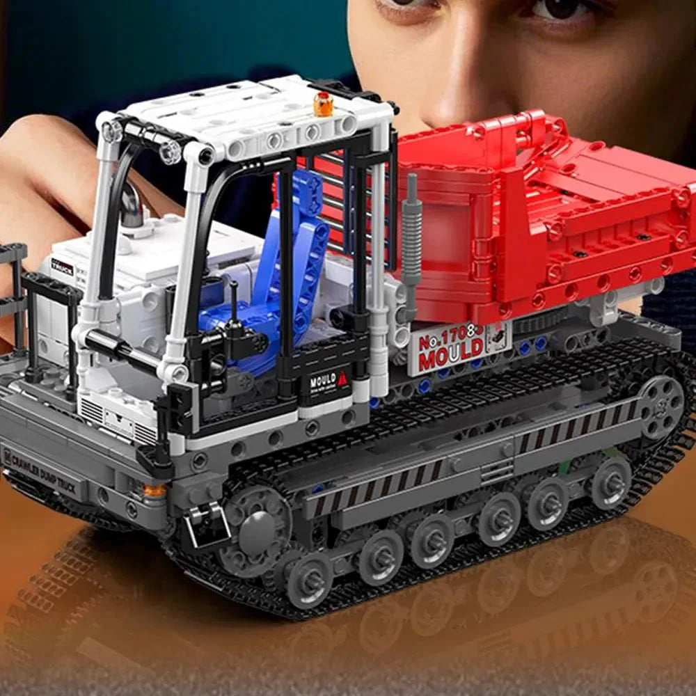 Brick MOC Tracked Dumper Hauler | 1105pcs - Brick Car Merchant