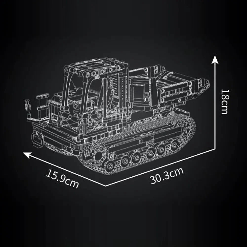 Brick MOC Tracked Dumper Hauler | 1105pcs - Brick Car Merchant