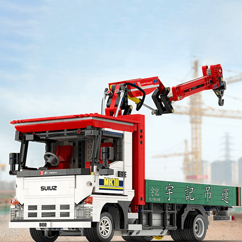 Brick MOC Truck With Crane Remote Control | 1476pcs - Brick Car Merchant