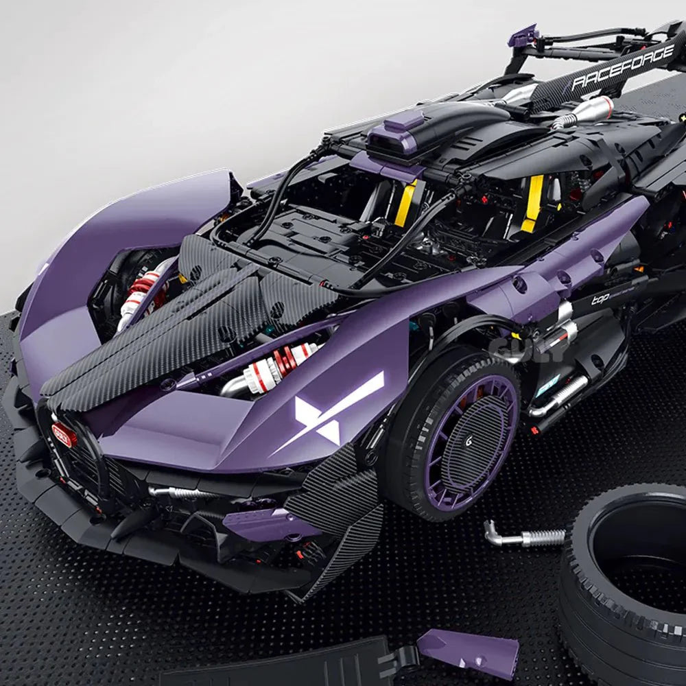 Brick MOC Turbocharged W16 Track Hypercar | 3332pcs - Brick Car Merchant