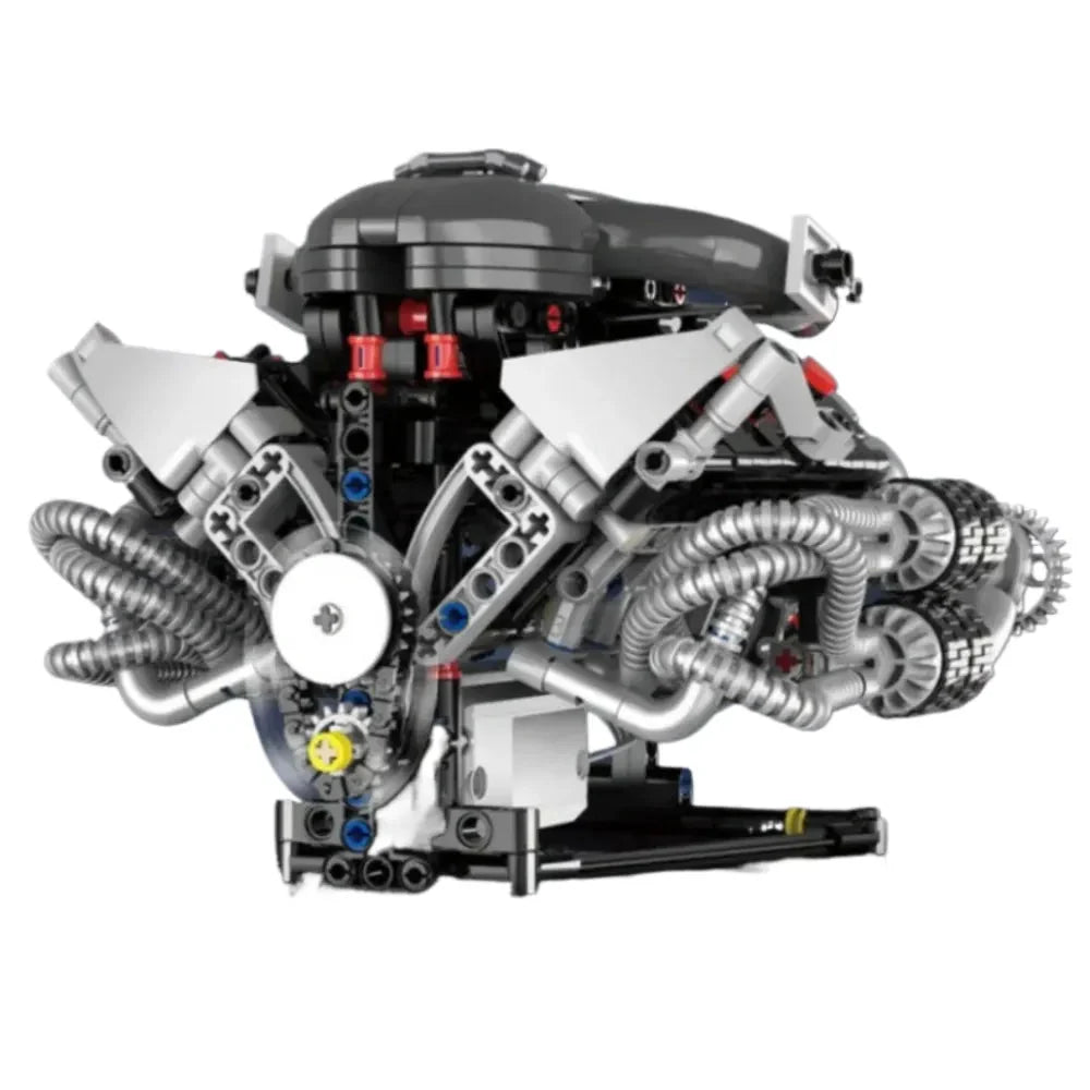 Brick MOC US Muscle V8 Engine | 689pcs - Brick Car Merchant