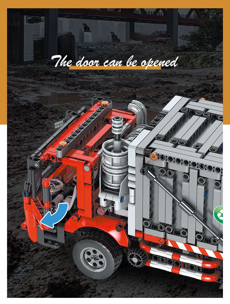 Brick MOC Urban Garbage Collection Truck | 1689pcs - Brick Car Merchant