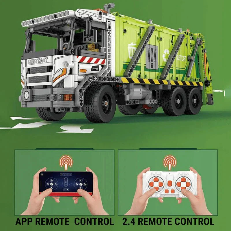 Brick MOC Urban Waste Collection Truck | 1468pcs - Brick Car Merchant