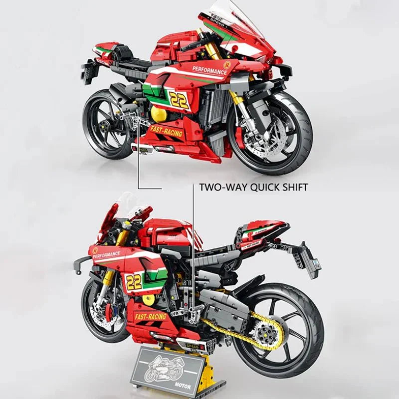 Brick MOC V4 Racing Superbike | 1966pcs - Brick Car Merchant