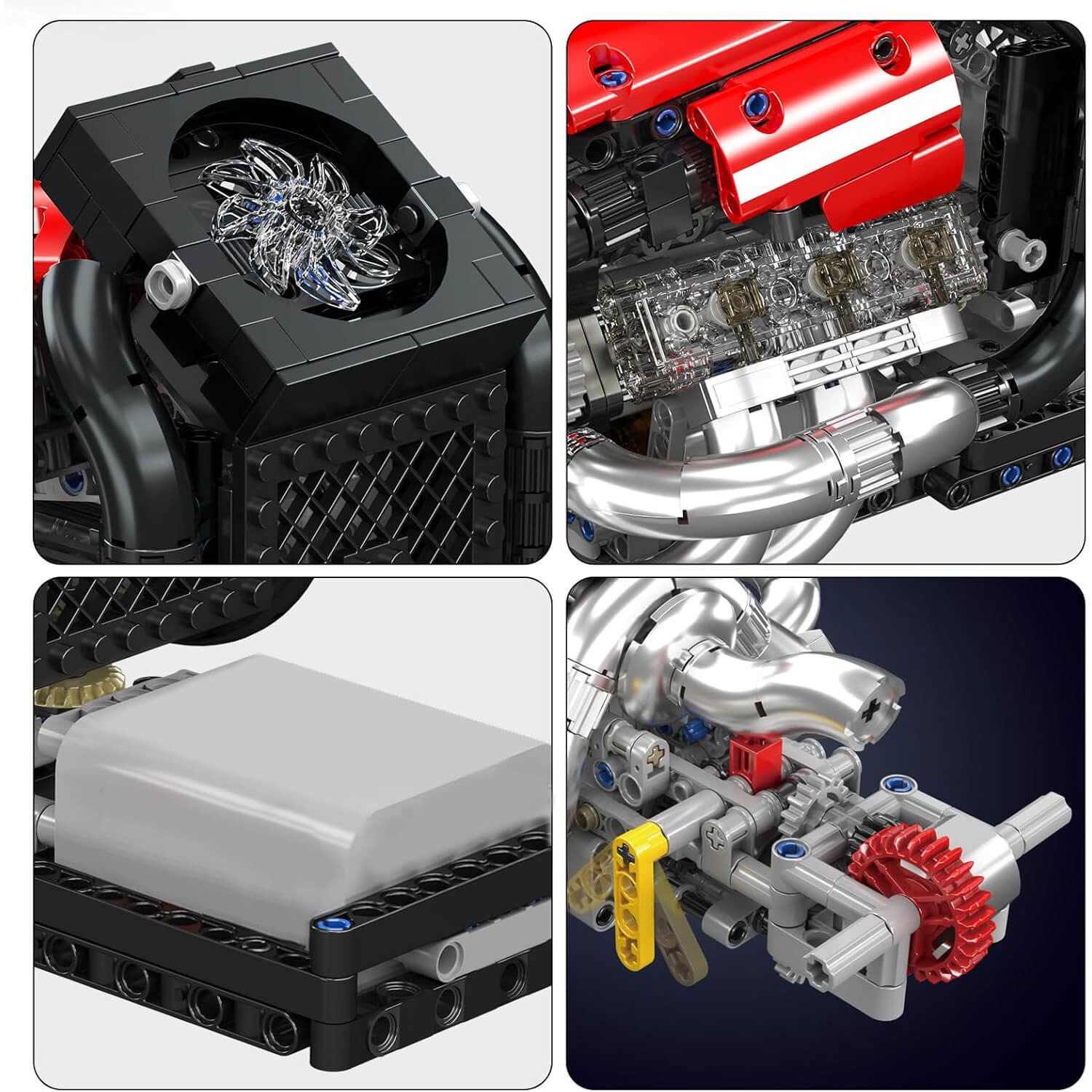 Brick MOC V8 Formula 1 Engine | 979pcs - Brick Car Merchant