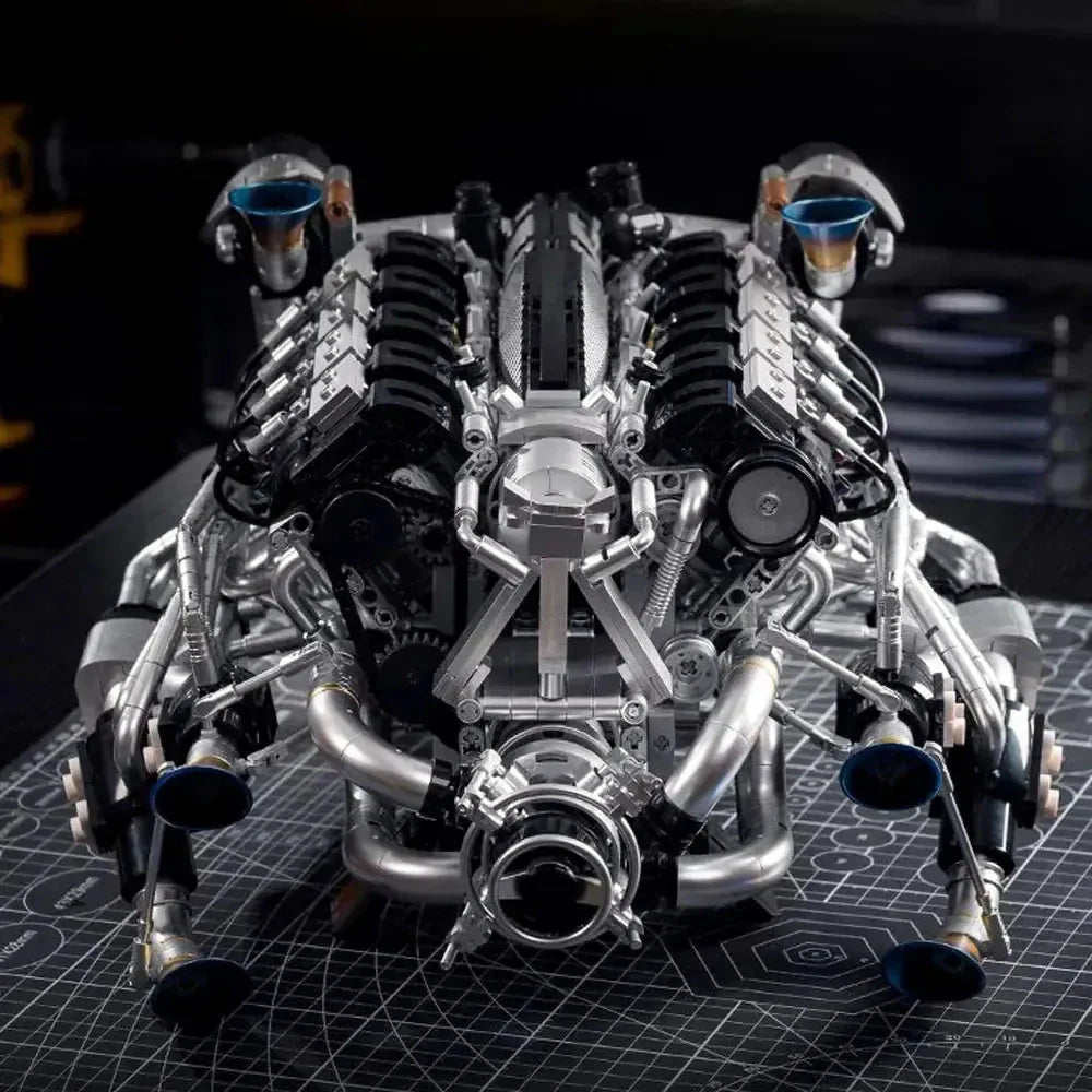 Brick MOC V8 Turbocharged Engine | 2773pcs - Brick Car Merchant