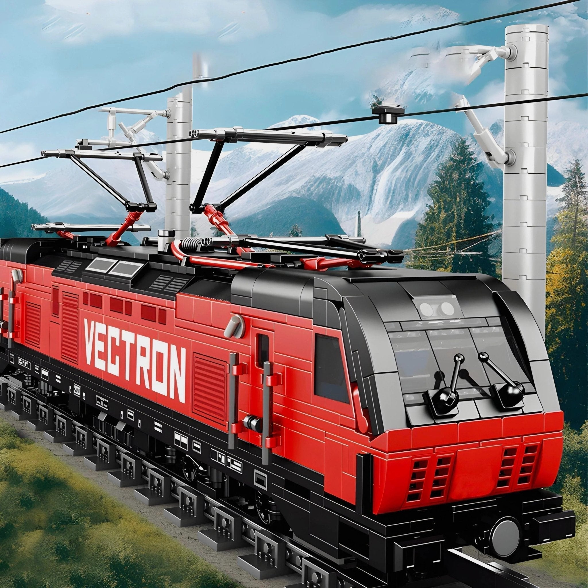 Brick MOC Vectron Electric Locomotive | 1888pcs - Brick Car Merchant