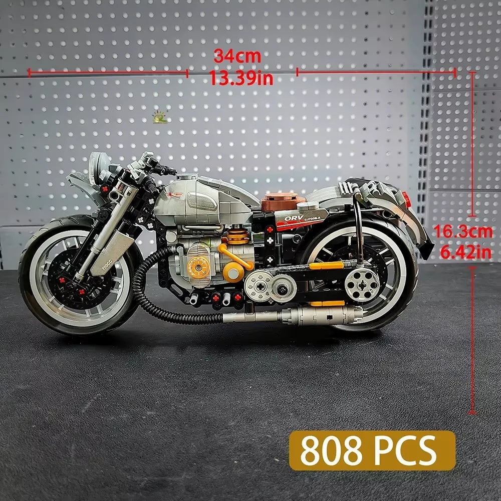 Brick MOC Vintage Sidecar | 808pcs - Brick Car Merchant