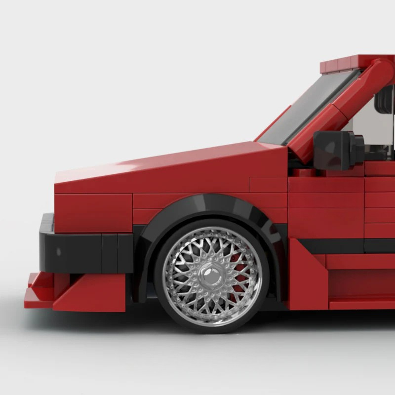 Brick MOC Volkswagen Golf MK2 GTI - Brick Car Merchant