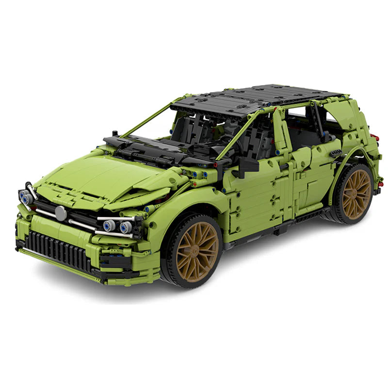 Brick MOC Volkswagen Golf R | Opening Features, Detailed Interior, Realistic Model, 3696 pcs - Brick Car Merchant