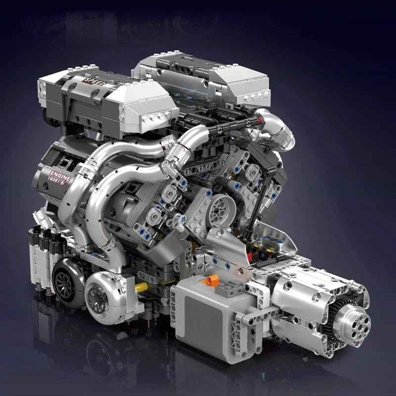 Brick MOC W16 Engine & Transmission | 2024pcs - Brick Car Merchant