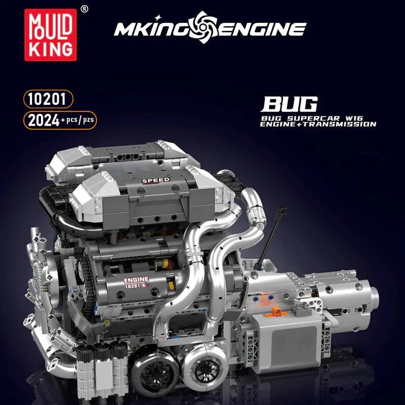 Brick MOC W16 Engine & Transmission | 2024pcs - Brick Car Merchant