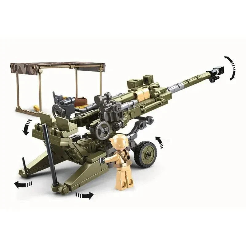 Brick MOC WW2 M777 Light Artillery | 258pcs - Brick Car Merchant