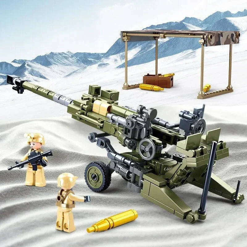 Brick MOC WW2 M777 Light Artillery | 258pcs - Brick Car Merchant