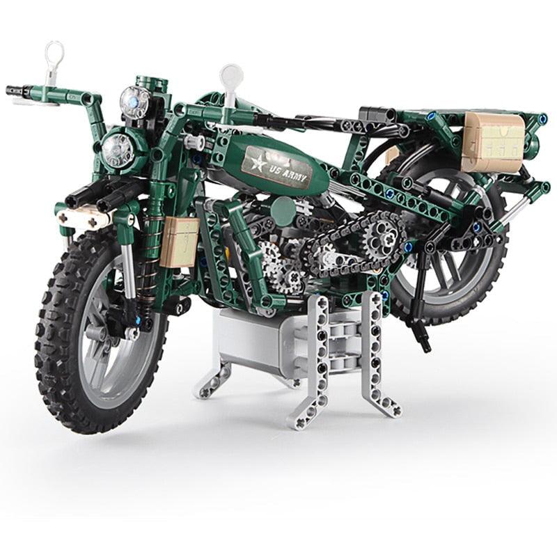 Brick MOC WWII Military Motorcycle | 550pcs - Brick Car Merchant