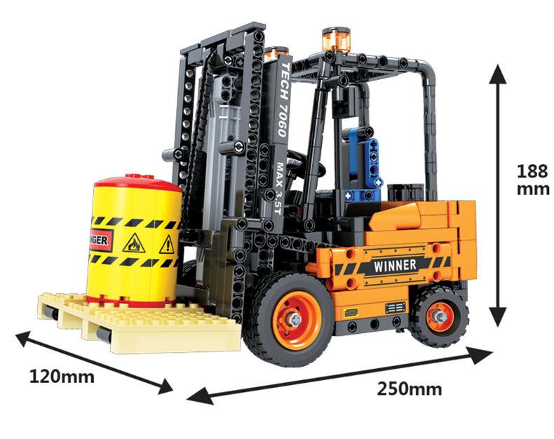 Brick MOC Warehouse Forklift Model | 660pcs - Brick Car Merchant