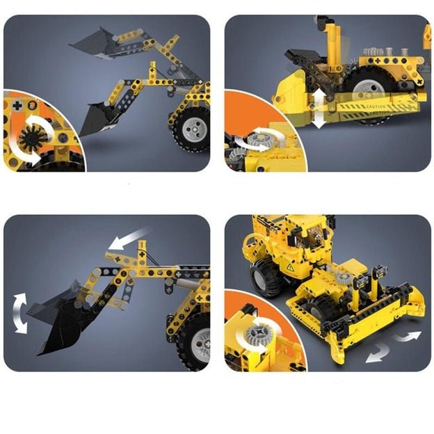 Brick MOC Wheel Loader Bulldozer Combo | 693pcs - Brick Car Merchant
