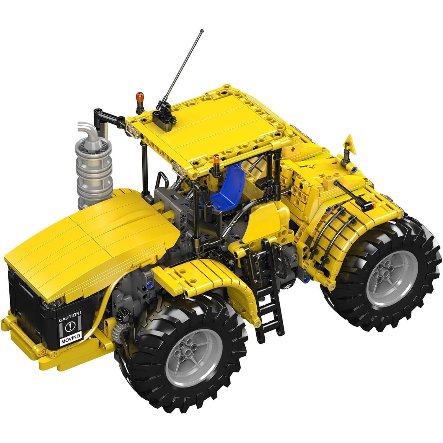 Brick MOC Yellow Tractor Remote Control | 1299pcs - Brick Car Merchant