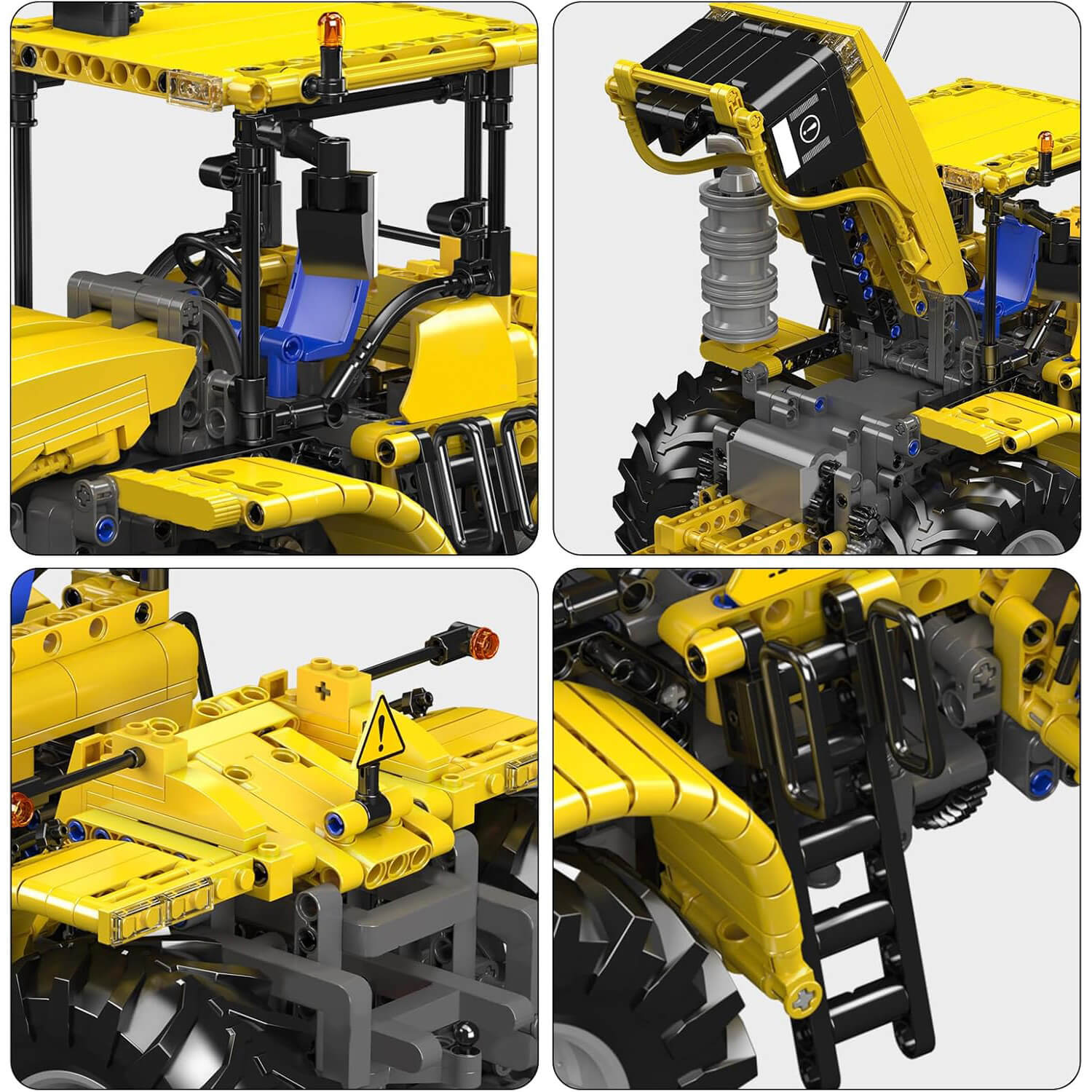 Brick MOC Yellow Tractor Remote Control | 1299pcs - Brick Car Merchant