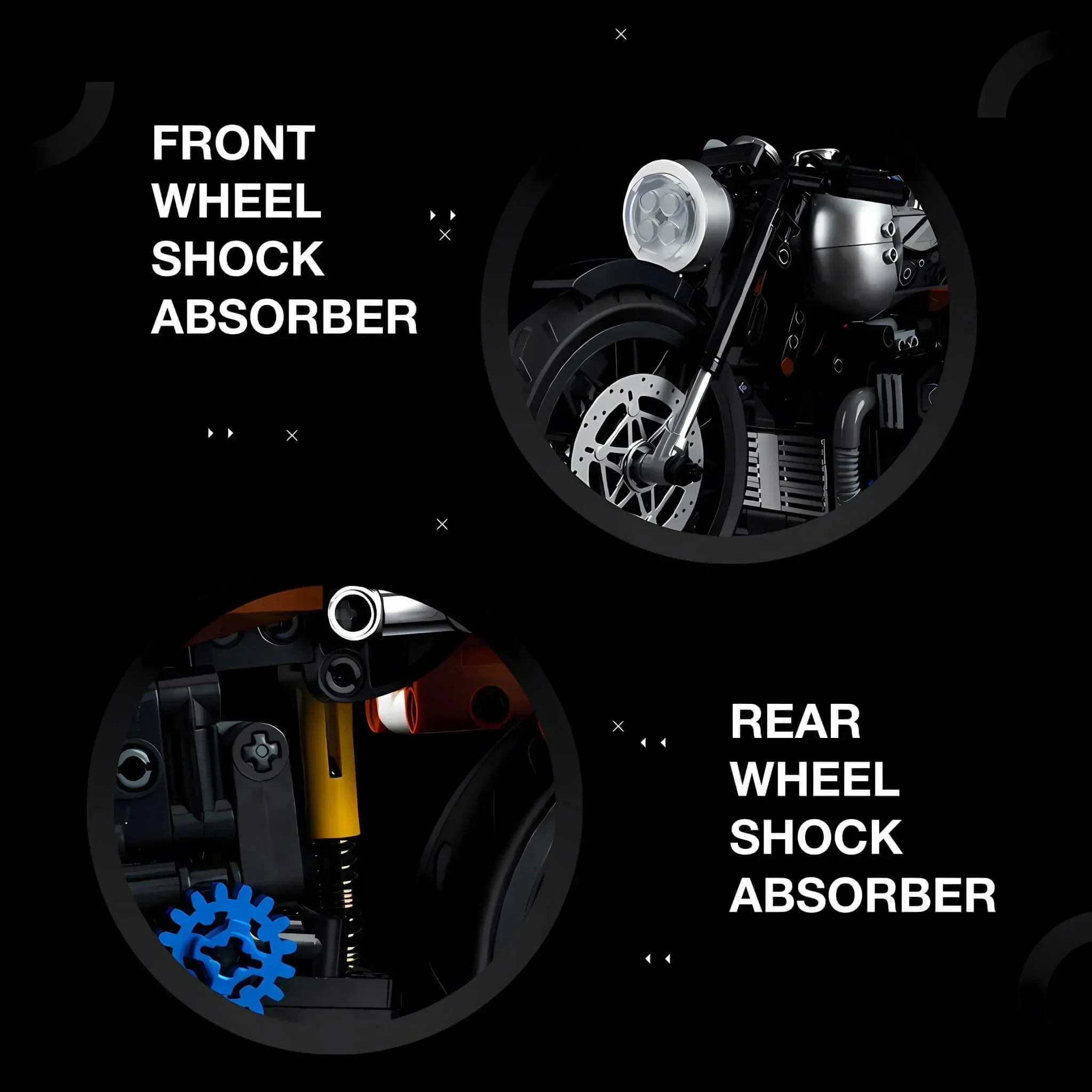 LEGO MOC Retro Classic Motorcycle | 925pcs - Brick Car Merchant