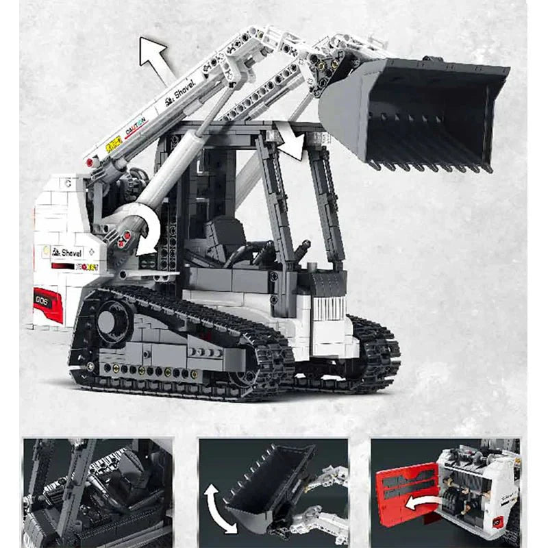 LEGO MOC Compact Skid-Steer Loader | 1366pcs - Brick Car Merchant