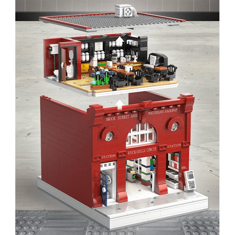 Brick MOC Brickadilly Circus London Station | 1835pcs - Brick Car Merchant