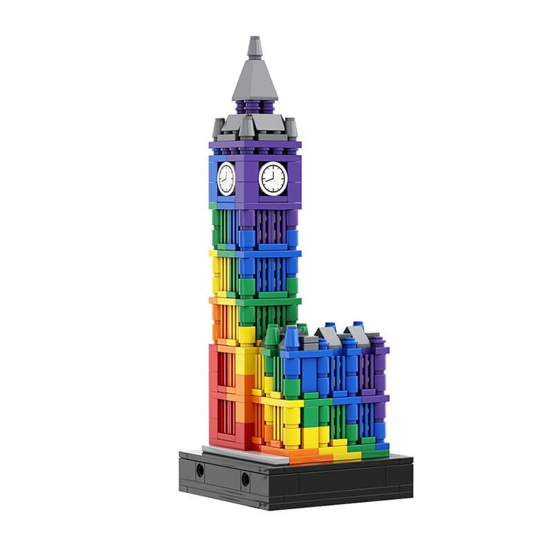 Brick MOC Colorful Big Ben II | 414pcs - Brick Car Merchant