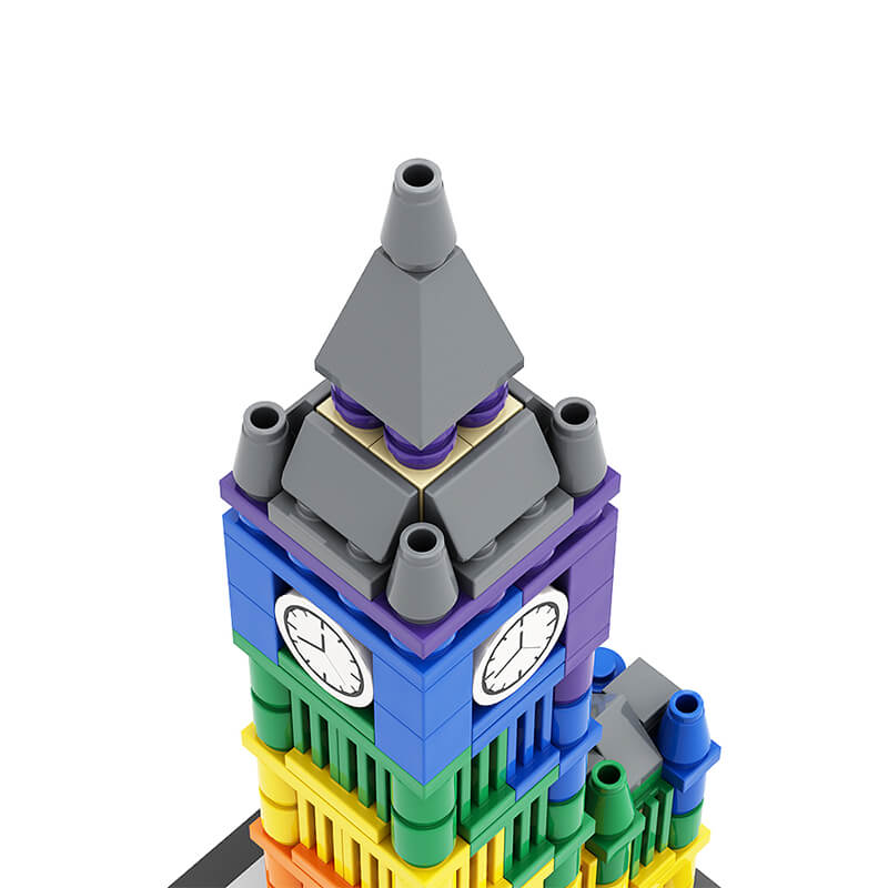 Brick MOC Colorful Big Ben II | 414pcs - Brick Car Merchant