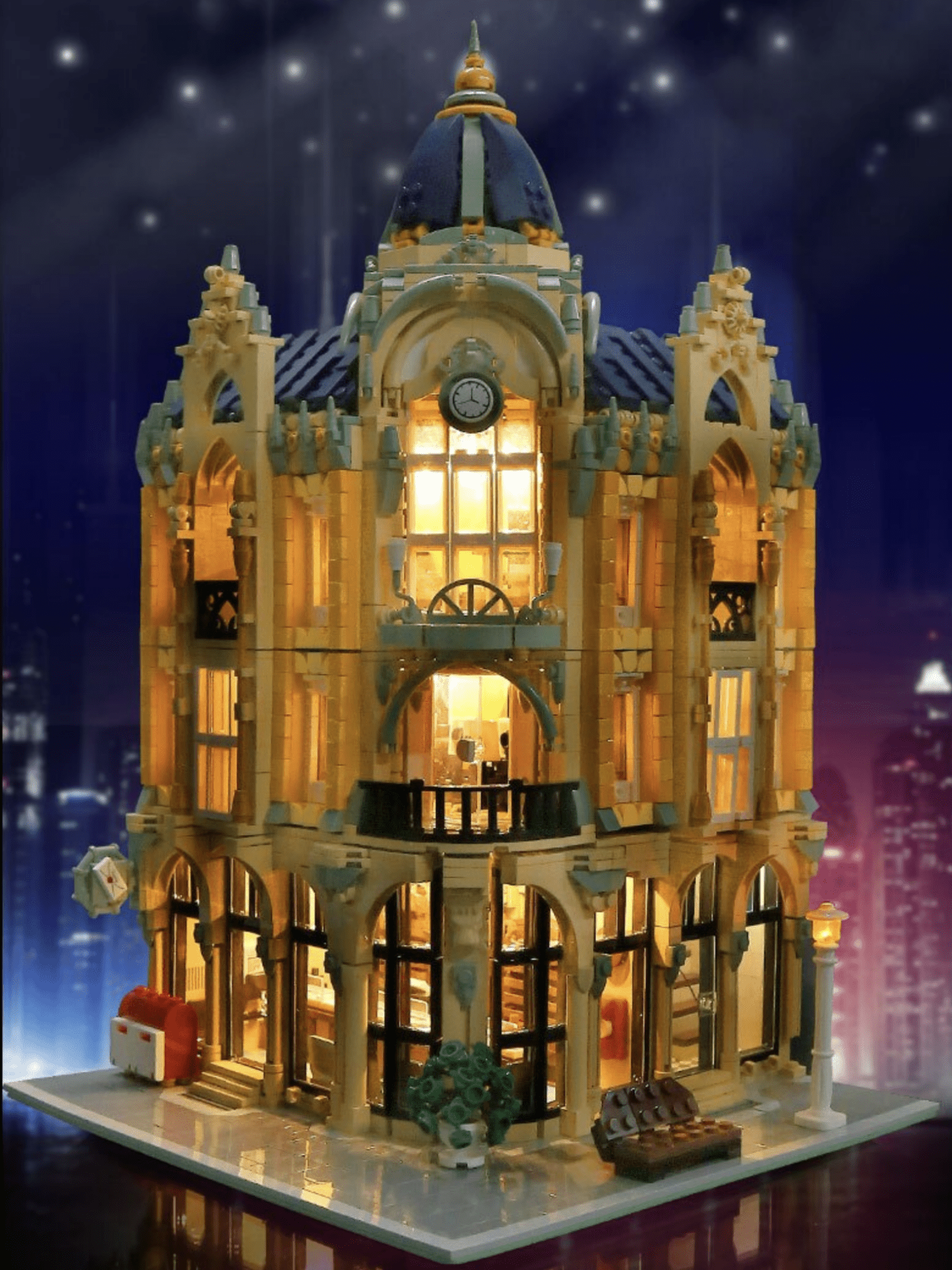 Brick MOC Corner Post Office | 4031pcs - Brick Car Merchant