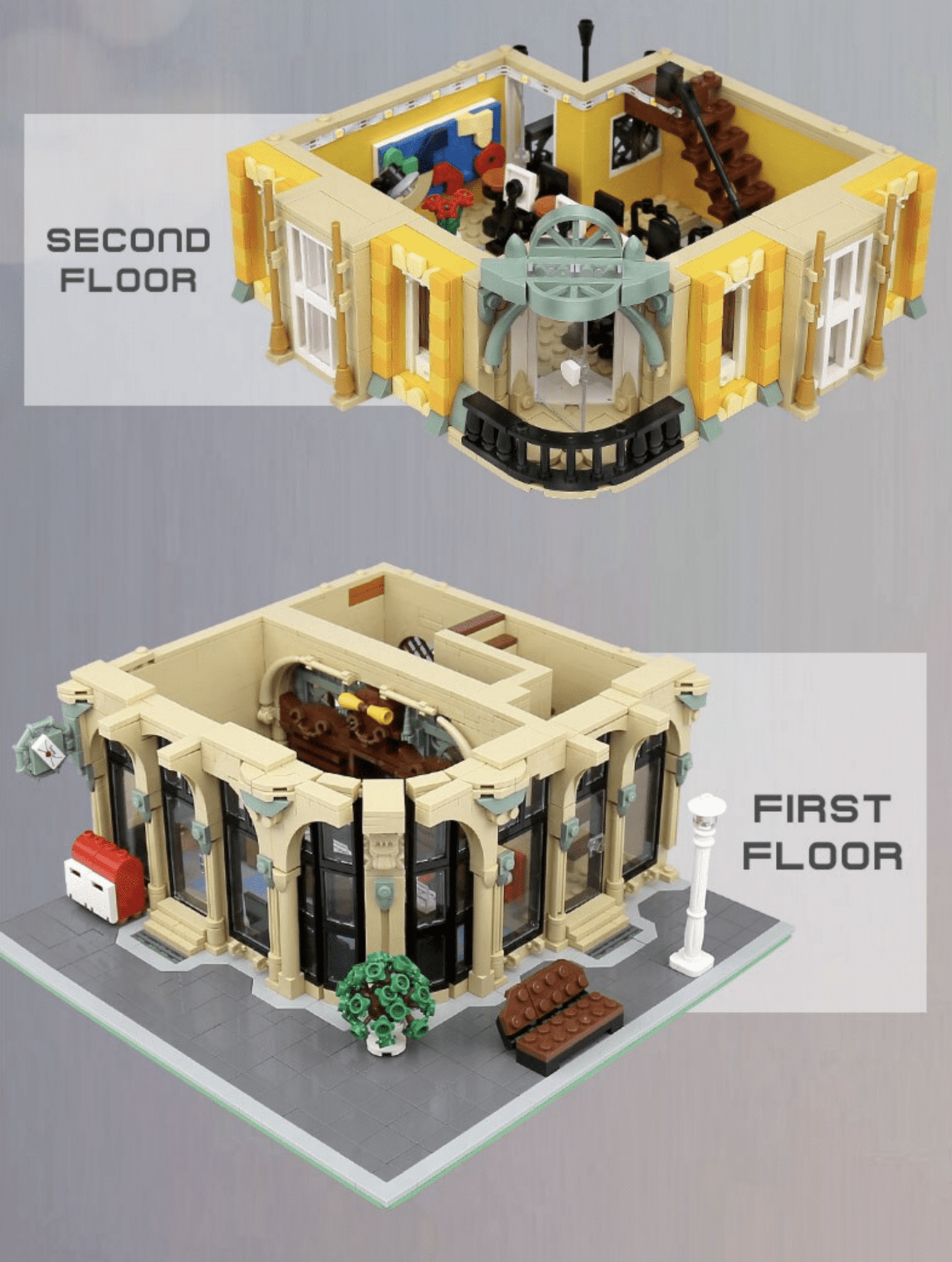Brick MOC Corner Post Office | 4031pcs - Brick Car Merchant