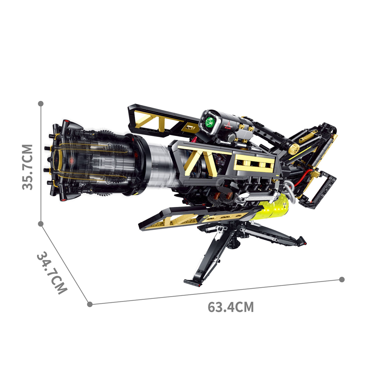 Brick MOC Thunder Volley Rotary Blaster | 2837 pieces - Brick Car Merchant