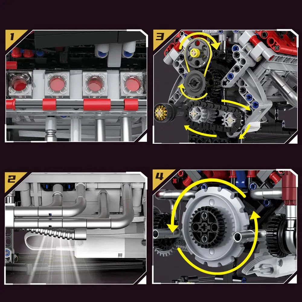 LEGO MOC F40LM Le Mans V8 Engine | 700pcs - Brick Car Merchant