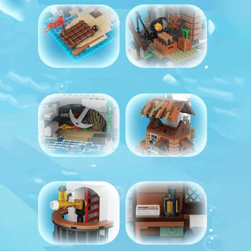 Brick MOC Fishing Village Lighthouse | 2339pcs - Brick Car Merchant