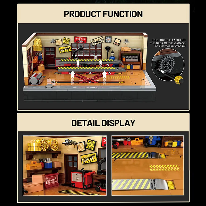 Brick MOC Vintage Auto Garage | 749pcs - Brick Car Merchant