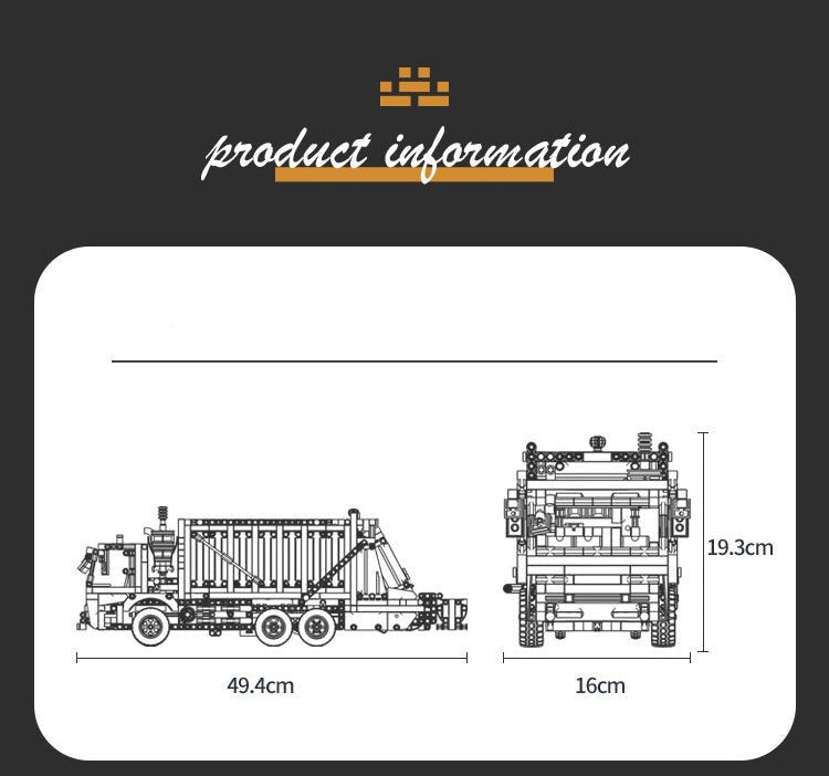 LEGO MOC Urban Garbage Collection Truck | 1689pcs - Brick Car Merchant