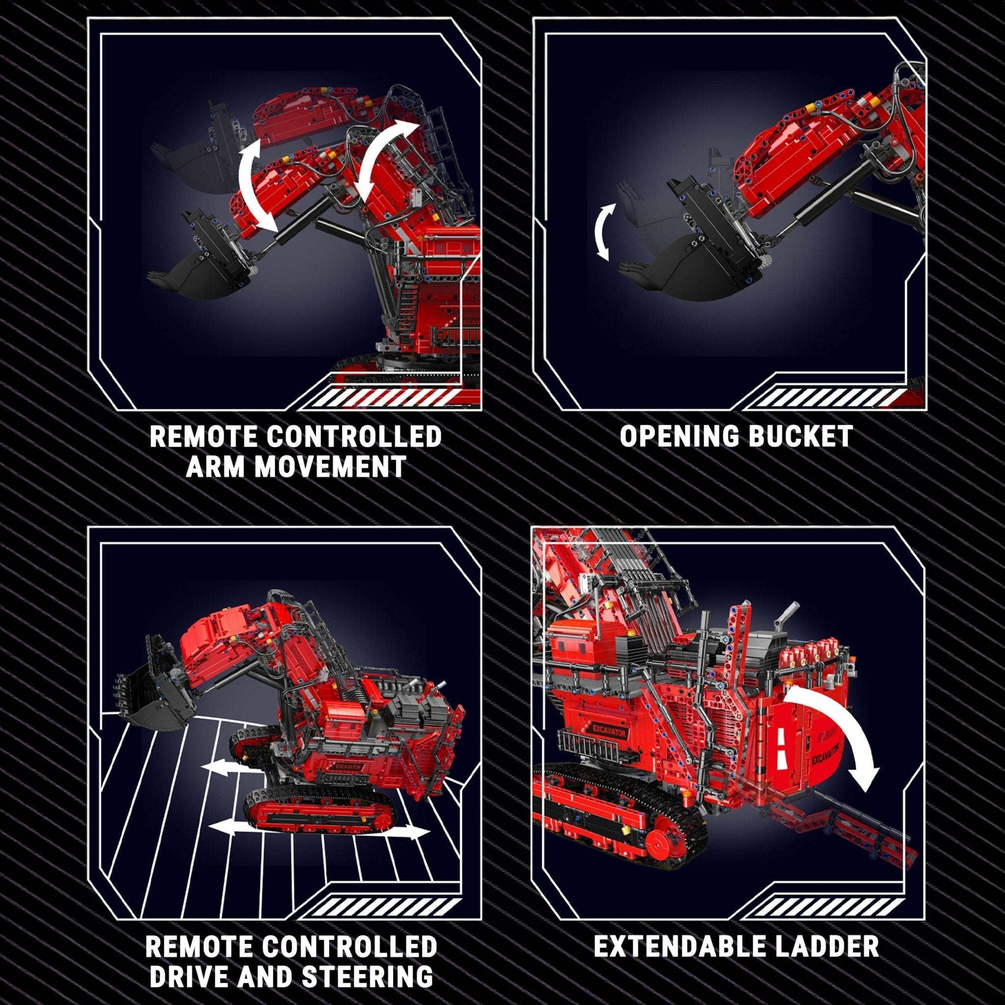 LEGO MOC Heavy-Duty RC Excavator | 4766pcs - Brick Car Merchant