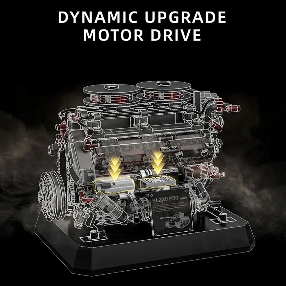 LEGO MOC German Tiger V8 Tank Engine | 1236pcs - Brick Car Merchant