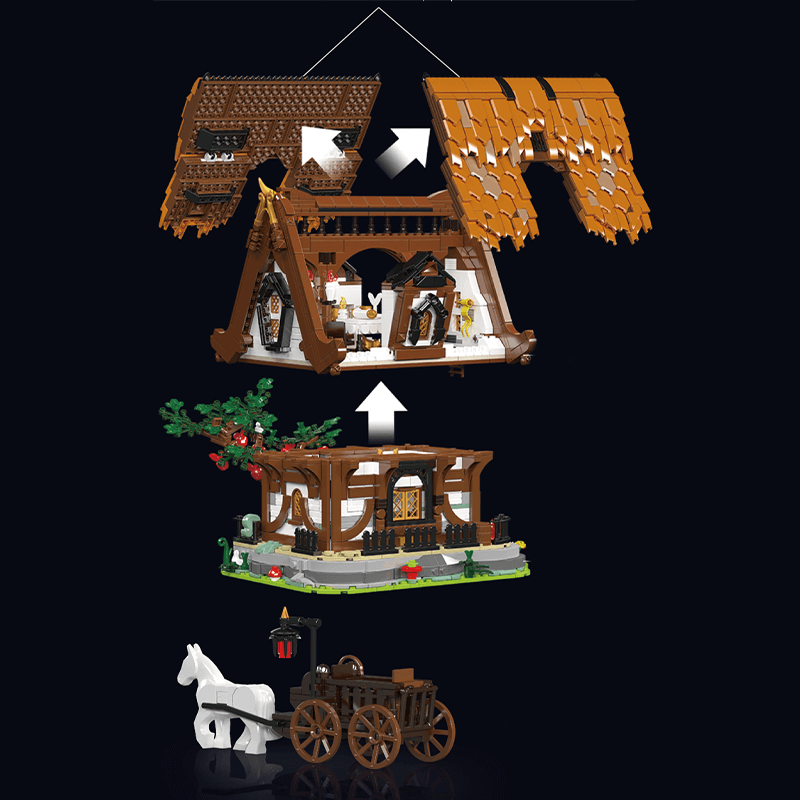 Brick MOC Medieval Wooden Cabin | 2191pcs - Brick Car Merchant
