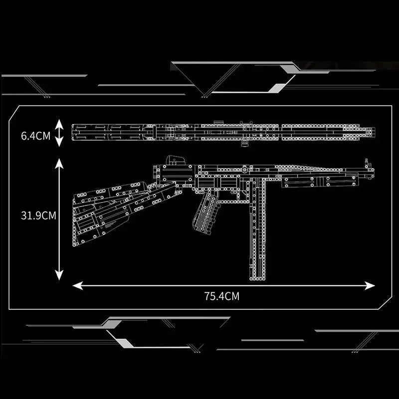 Brick MOC Military Thompson Sub Machine | 1208pcs - Brick Car Merchant