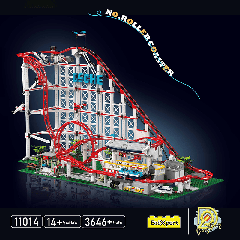 Brick MOC Motorized Looping Roller Coaster | 3646pcs - Brick Car Merchant