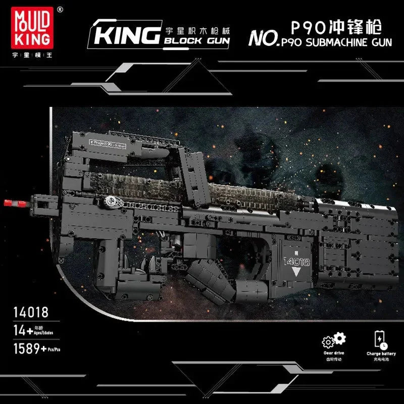 Brick MOC Motorized P90 SMG | 1589pcs - Brick Car Merchant