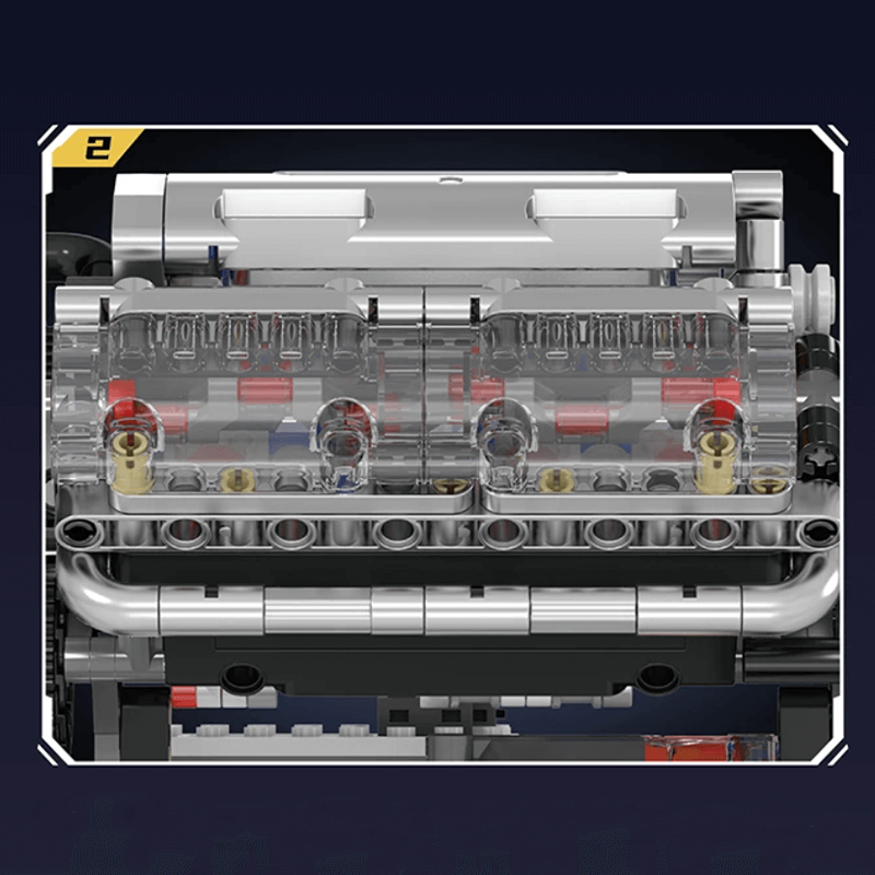 LEGO MOC Motorized V8 Muscle Engine | 534pcs - Brick Car Merchant