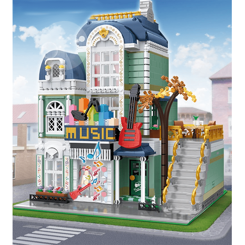 Brick MOC Music Store | 3004pcs - Brick Car Merchant