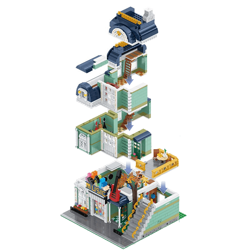 Brick MOC Music Store | 3004pcs - Brick Car Merchant