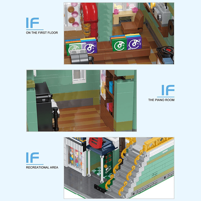 Brick MOC Music Store | 3004pcs - Brick Car Merchant