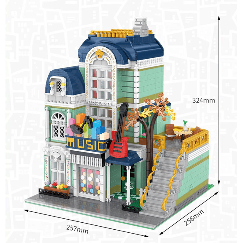 Brick MOC Music Store | 3004pcs - Brick Car Merchant