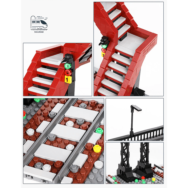 Brick MOC Railway Crossing | 654pcs - Brick Car Merchant