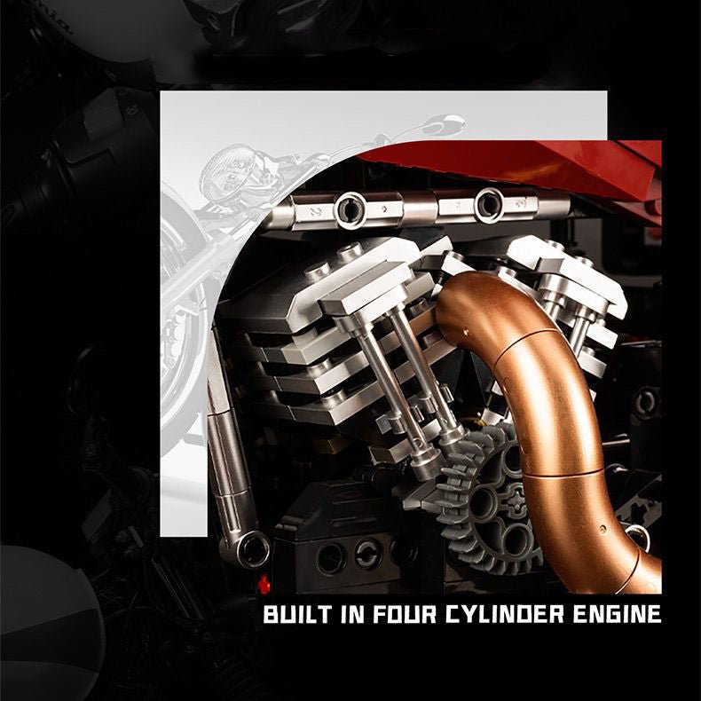 LEGO MOC Red Custom Chopper | 2111pcs - Brick Car Merchant