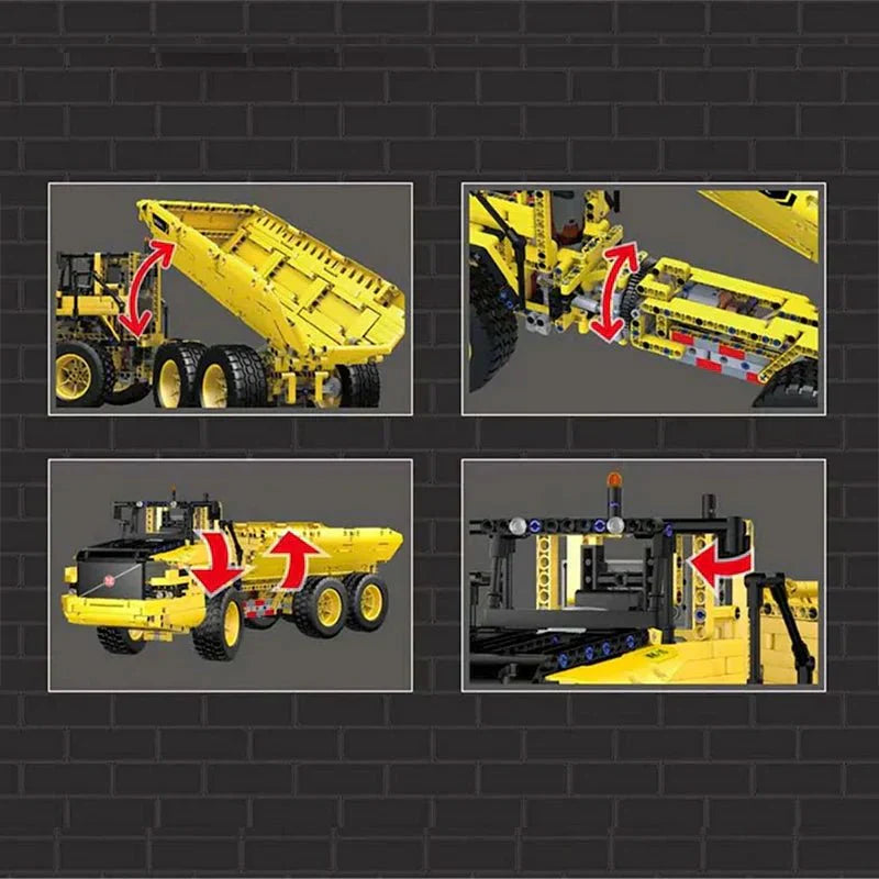 LEGO MOC RC Articulated Dump Truck | 1888pcs - Brick Car Merchant